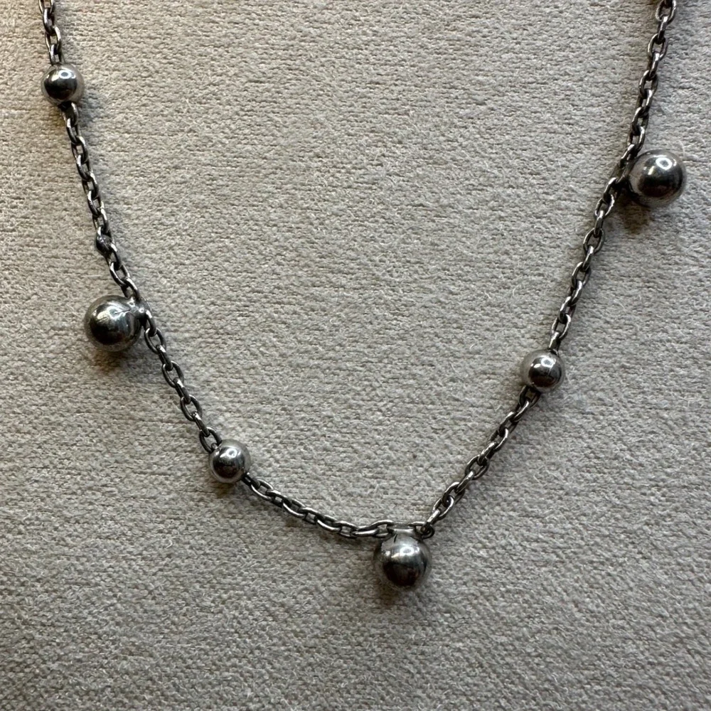 925 Italy Sterling Silver Bead Spheres Heart Charm Adjustable Bracelet Anklet
